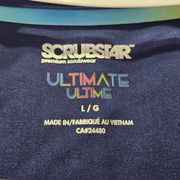 NWT Navy Blue ScrubStar Breathable V-Neck Scrub Shirt – Size Large - Picture 4 of 6
